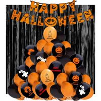 Zestaw Dekoracja HALLOWEEN Baner Balony Kurtyna