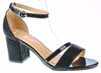 Sandały na obcasie słupku 6 cm. czarne Rozmiar obuwia - 39