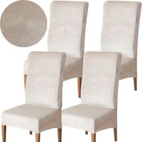 ZESTAW 4 SZT POKROWIEC NA KRZESŁO WELUR LIŚCIE