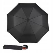 Parasol Męski czarny składany Doppler z zagiętą rączką Automatyczny