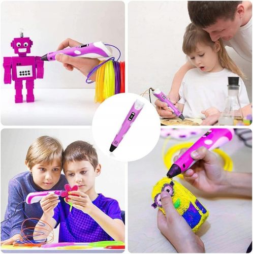 DŁUGOPIS 3D DRUKARKA DLA DZIECI / MEGA ZESTAW FILAMENT WKŁADY KOLOROWE 210M na Arena.pl