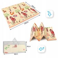 PIANKOWA MATA EDUKACYJNA DWUSTRONNA SKŁADANA DLA NIEMOWLĄT MATADI 2x1,8m