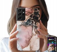 ETUI DO SAMSUNG GALAXY S21 Ultra - ELEGANCKI MARMUREK MODNE WZORY + FOLIA