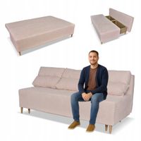 Kanapa sofa KIMO f spania pojemnik Family Meble Twisster j. róż sztruks