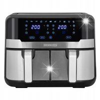 BEZTŁUSZCZOWA FRYTKOWNICA DWUKOMOROWA Podwójna Air Fryer Duża 9L 2400W XL