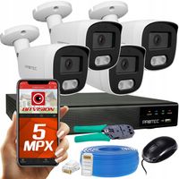 CYFROWY MONITORING ZESTAW 4 KAMERY 5MEGA 5MPX ZASILANIE POE PROTEC IP