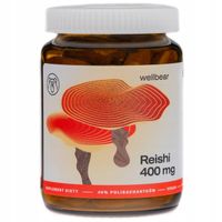 Wellbear Reishi Lakownica żółtawa 400 mg Ekstrakt 40% Polisacharydów 60k