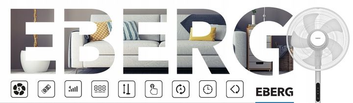 Wentylator stojący HYG wiatrak podłogowy cichy mocny 5 łopatek aż 45cm XXL zdjęcie 4