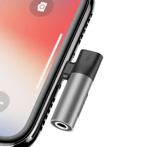 Adapter Audio Baseus L43 Lightning Do Mini Jack 3.5Mm + Lightning (Srebrny) na Arena.pl