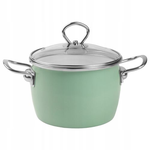 Zestaw garnków emaliowanych 2,3L 3L 4L 5L seledynowe INDUKCJA GAZ MARYNA na Arena.pl