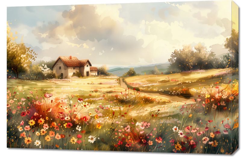 Obraz 90x60cm Sielski Domek zdjęcie 1