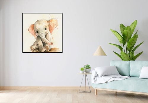 Plakat 90x90cm Siwy Słonik na Arena.pl