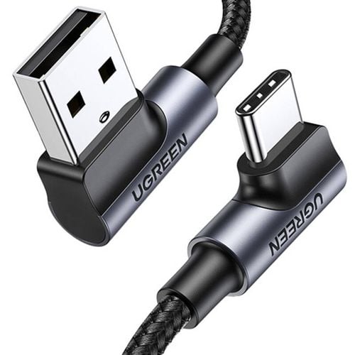 kabel usb-c do usb-a 2.0 kątowy ugreen us176, 3a, 3m (czarny) na Arena.pl