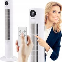 WENTYLATOR KOLUMNOWY XL 60W BIAŁY CICHY PANEL LED PILOT OSCYLACJA TERMOMETR