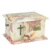 Kamienna urna z naturalnego onyksu / Plakietka