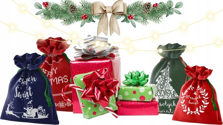 Torba worek torebka prezenty prezent prezentowy świąteczny Święta 30X45 4pc zdjęcie 6