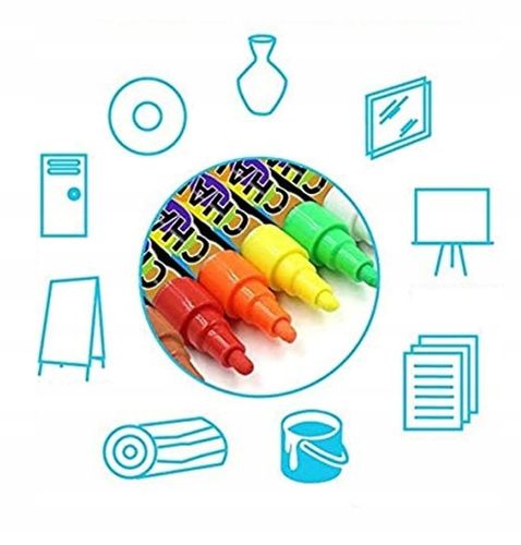 Markery kredowe do tablic szyb 8szt 6mm (C026) na Arena.pl