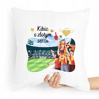 Prezent Poduszka Dla Kibica O Złotym Sercu Z Nadrukiem Ze Zdjęciem Z Nadruk