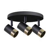 Tobi lampa sufitowa plafon czarny 3x15W GU10 klosz czarny+złoty