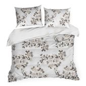 Pościel 140x200 + poszewka 70x80 stylowe kwiaty na białym tle