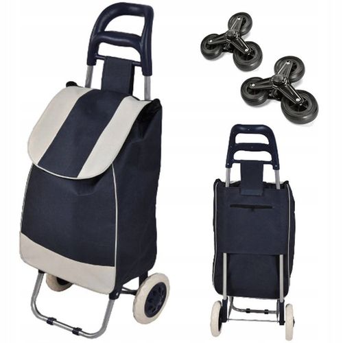 WÓZEK TORBA NA ZAKUPY NA KÓŁKACH SKŁADANY + POTRÓJNE KOŁA NA SCHODY na Arena.pl