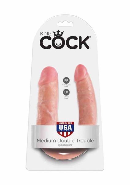 Dildo Dwustronne Double Trouble 14Cm Cieliste zdjęcie 6