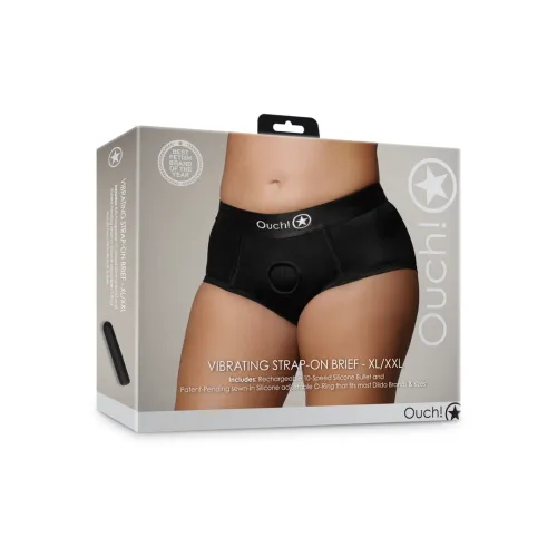ouch! vibrating strap-on briefs xl/xxl - system o-ring, 10 trybow na Arena.pl