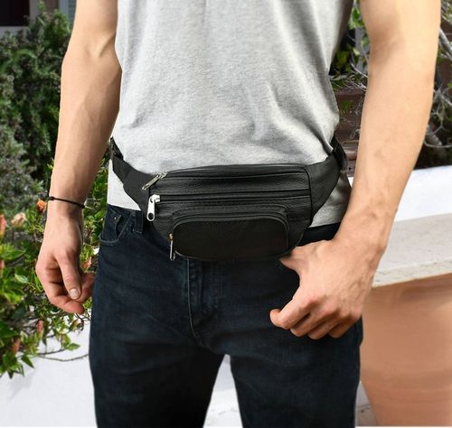 SASZETKA męska nerka biodrowa z paskiem Skóra na Arena.pl