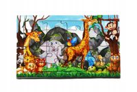 Drewniana kolorowa układanka dla dzieci Zabawka PUZZLE ZWIERZĘTA 16 el