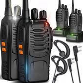 2X WALKIE TALKIE + SŁUCHAWKI KRÓTKOFALÓWKI BAOFENG BF888S PMR DUŻY ZASIĘG