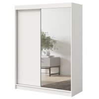 Szafa przesuwna z lustrem Fiore 2D1L 150 Biała/Srebrny
