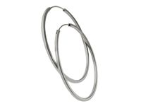 Delikatne srebrne kolczyki gładkie koła kółka 4cm polerowane połysk srebro 925 K3014