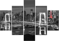 70 100CM OBRAZ 5 ELEM TOKYO MOST TĘCZOWY DRUK PŁÓTNO