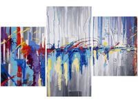 60CM 90 ZEGAR 3 ELEM ABSTRAKCYJNY WODOSPAD ŚCIENNY