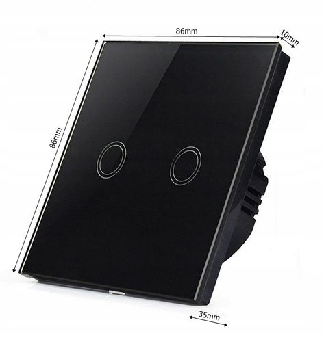 Dotykowy Szklany WŁĄCZNIK ŚWIATŁA LED fi60 Podwójny Czarny WiFi Tuya SMART na Arena.pl