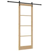 Drzwi Przesuwne Brązowy 83 x 232 cm Drewno i metal