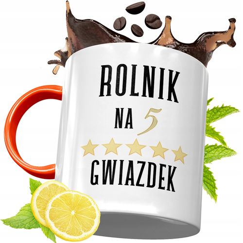 Kubek Pomarańczowy Dla Rolnika Prezent Z Nadrukiem Ze Zdjęciem na Arena.pl