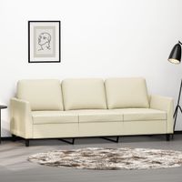 3-osobowa sofa, kremowa, 180 cm, sztuczna skóra