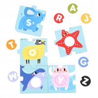 Dziecięcy ZESTAW PUZZLI Układanki PUZLE Puzzle z dziurką duże ALFABET Super