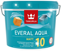 TIKKURILA EVERAL AQUA MAT 10 EMALIA AKRYLOWA BAZA A MAT BIAŁA 9L