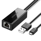 zewnętrzna karta sieciowa lan micro usb 100mbps do chromecast 1m czarny
