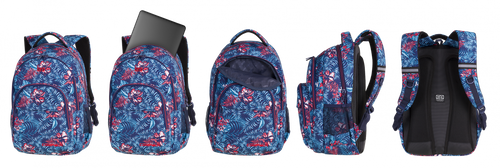 Plecak CoolPack BASIC PLUS czerwone kwiaty na granatowym tle, EMERALD JUNGLE (84499CP) na Arena.pl