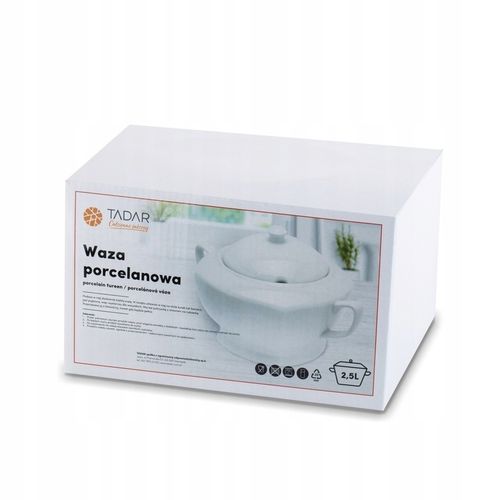 WAZA do ZUPY ROSOŁU biała waza do barszczu 2,5L ZASTAWA STOŁOWA Tadar na Arena.pl