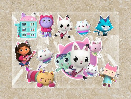 Jadalne Dekoracja KOCI DOMEK GABI Z OPŁATKA CUKROWEGO 10 ELEMENTÓW-WYCIĘTE na Arena.pl