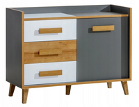 Nowoczesna Komoda Antracyt + Biel + Rivera 120 cm WERSIMO DL
