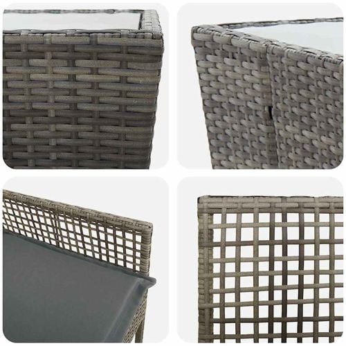 Zestaw Bistro Ogrodowego 3 pcs Szary Polirattan na Arena.pl