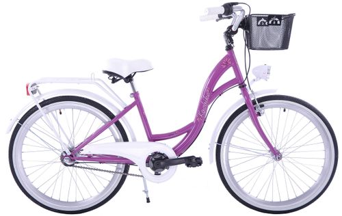 Rower Kozbike Junior 24 fioletowo-biały 3biegi na Arena.pl