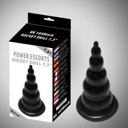 Rocket drill 7,3 inch black large anal plug 7,3 inch / 18,5 cm na Arena.pl
