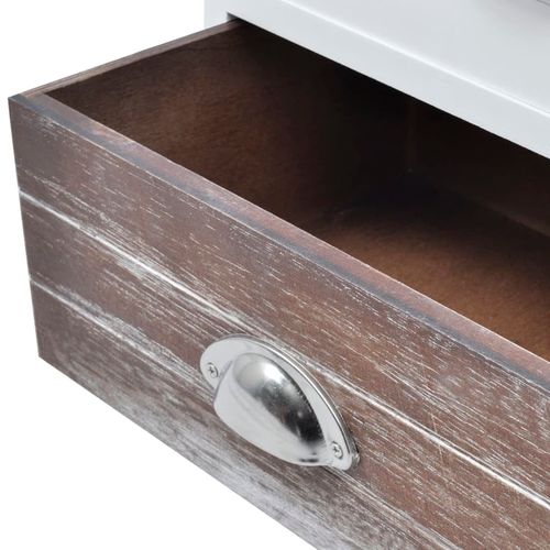 Szafki nocne 2 szt., drewniane, brązowo- białe na Arena.pl