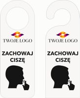ZAWIESZKA NA DRZWI hotelowa biała plexi ZACHOWAJ CISZĘ różne wzory